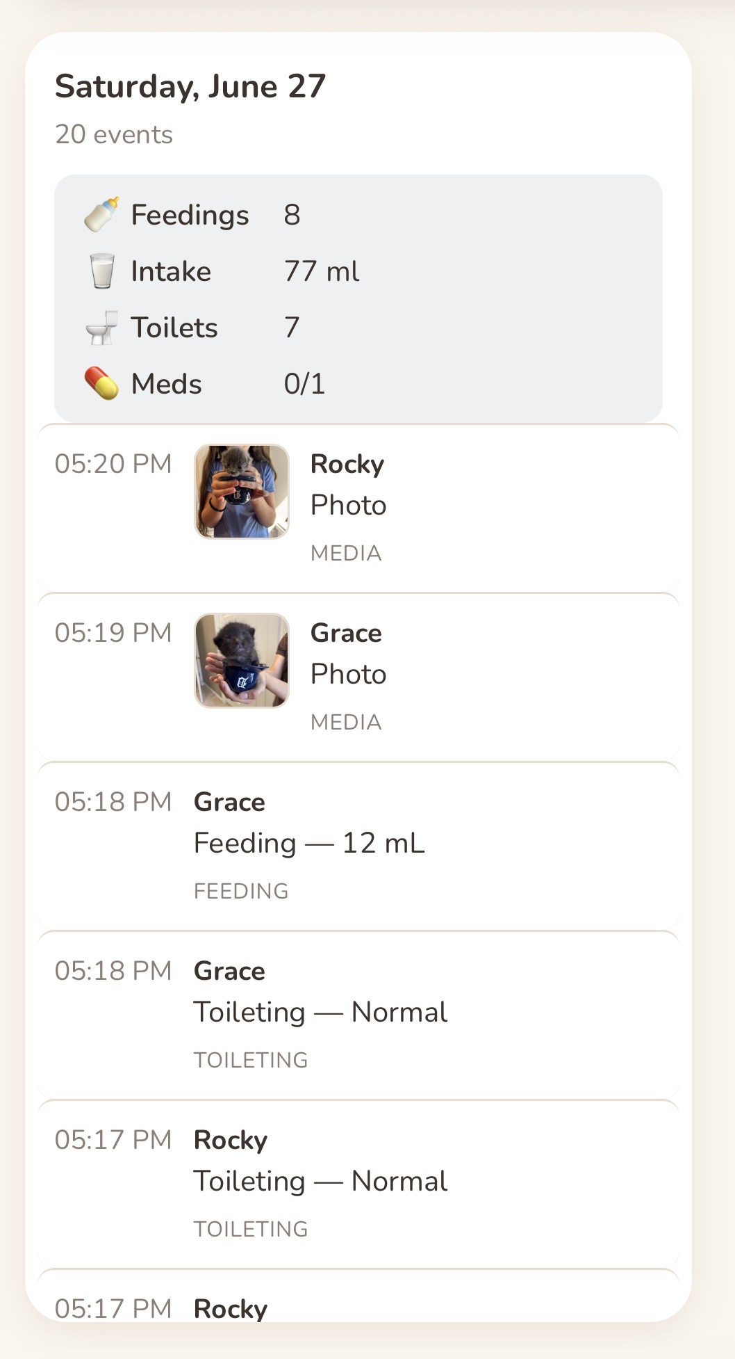 Calendar on a phone